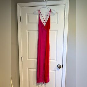 Pink & Red Maxi Dress